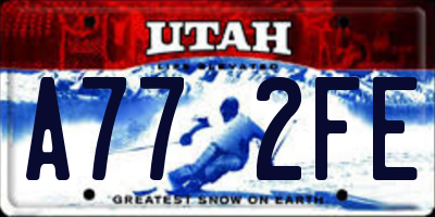 UT license plate A772FE