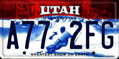 UT license plate A772FG