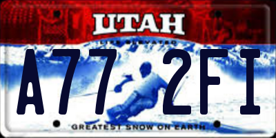 UT license plate A772FI