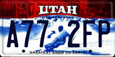 UT license plate A772FP