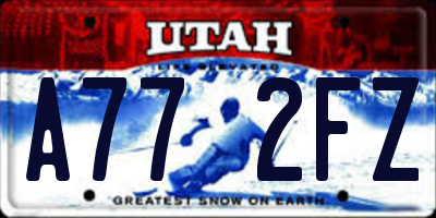 UT license plate A772FZ