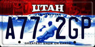 UT license plate A772GP
