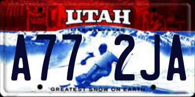 UT license plate A772JA