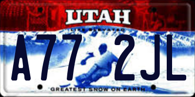 UT license plate A772JL
