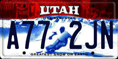 UT license plate A772JN