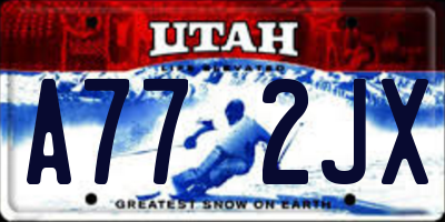 UT license plate A772JX