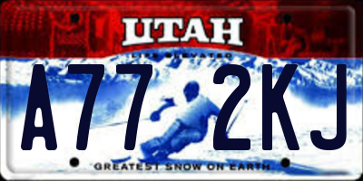UT license plate A772KJ
