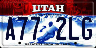 UT license plate A772LG