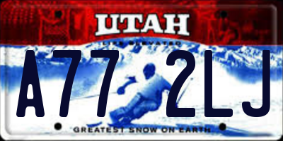 UT license plate A772LJ