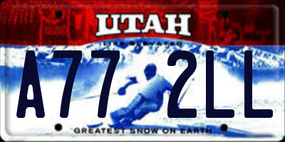 UT license plate A772LL
