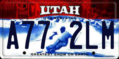 UT license plate A772LM
