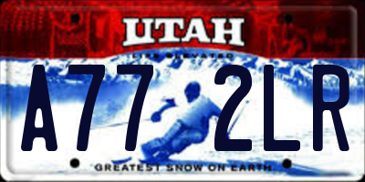 UT license plate A772LR