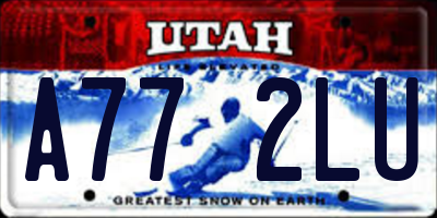 UT license plate A772LU
