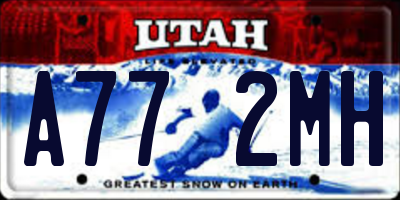 UT license plate A772MH