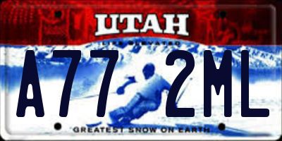 UT license plate A772ML