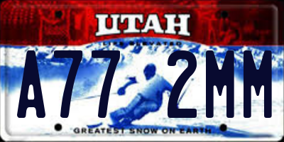 UT license plate A772MM