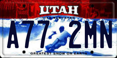 UT license plate A772MN