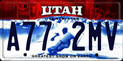 UT license plate A772MV
