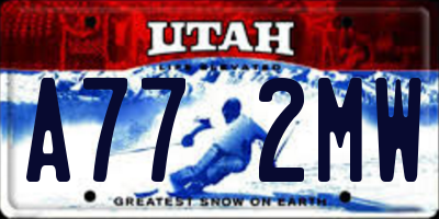 UT license plate A772MW