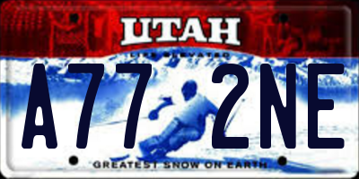 UT license plate A772NE