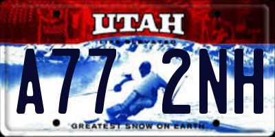 UT license plate A772NH