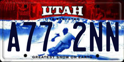 UT license plate A772NN
