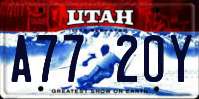 UT license plate A772OY