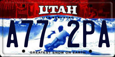 UT license plate A772PA