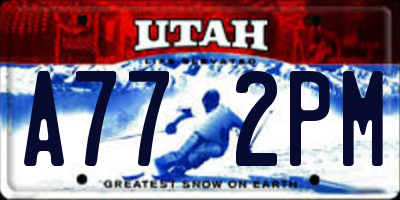 UT license plate A772PM