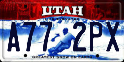 UT license plate A772PX