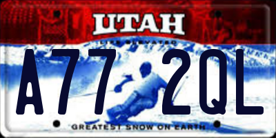 UT license plate A772QL