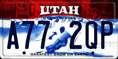 UT license plate A772QP
