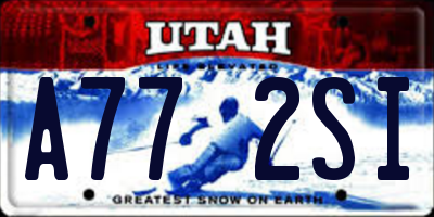 UT license plate A772SI