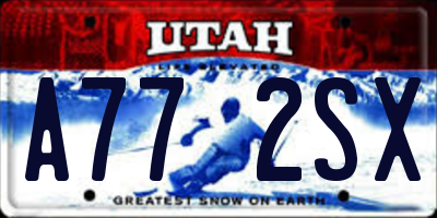 UT license plate A772SX