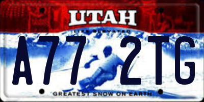 UT license plate A772TG
