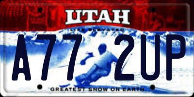 UT license plate A772UP