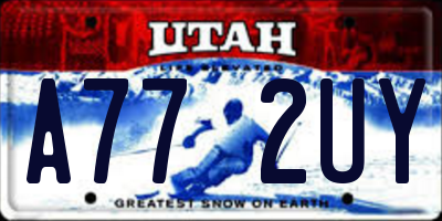UT license plate A772UY