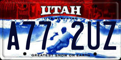 UT license plate A772UZ