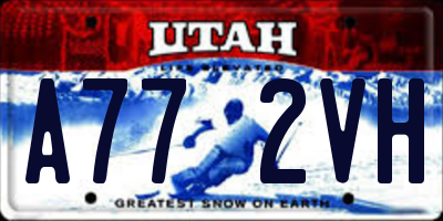 UT license plate A772VH