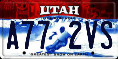 UT license plate A772VS