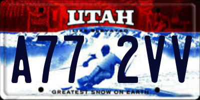 UT license plate A772VV