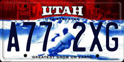 UT license plate A772XG