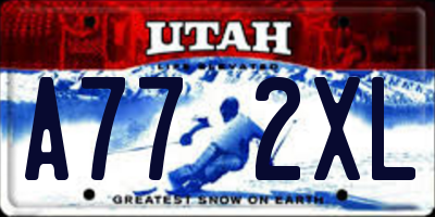 UT license plate A772XL