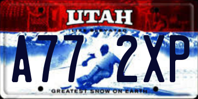 UT license plate A772XP