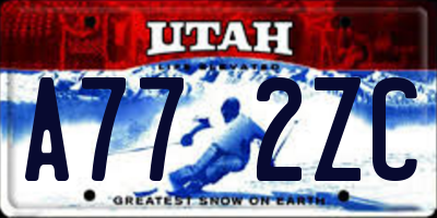UT license plate A772ZC