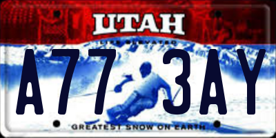 UT license plate A773AY