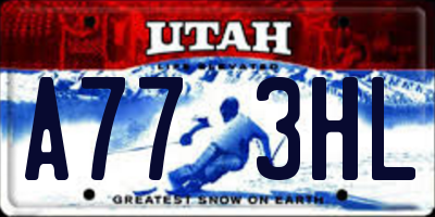 UT license plate A773HL