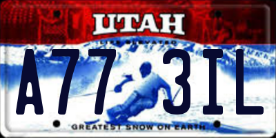 UT license plate A773IL