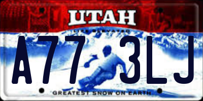 UT license plate A773LJ