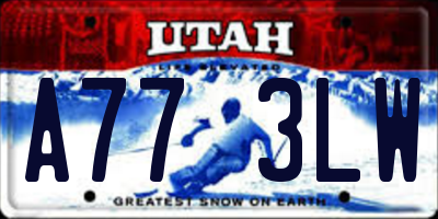 UT license plate A773LW
